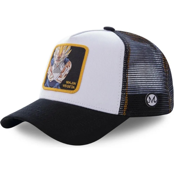 Varumärke Alla Stilar Snapback Bomulls Basebollkeps Män Kvinnor Hip Hop Pappa Mesh Hatt MAJIN VEGETA WHITE