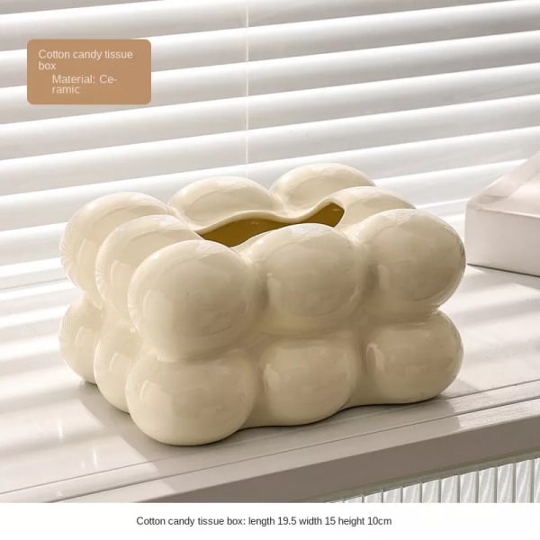 Sockervaddslådan Ljus Lyx Hem Vardagsrum Kreativt exklusivt matbord Vävnadslåda Keramik Vävnadslåda Milk white