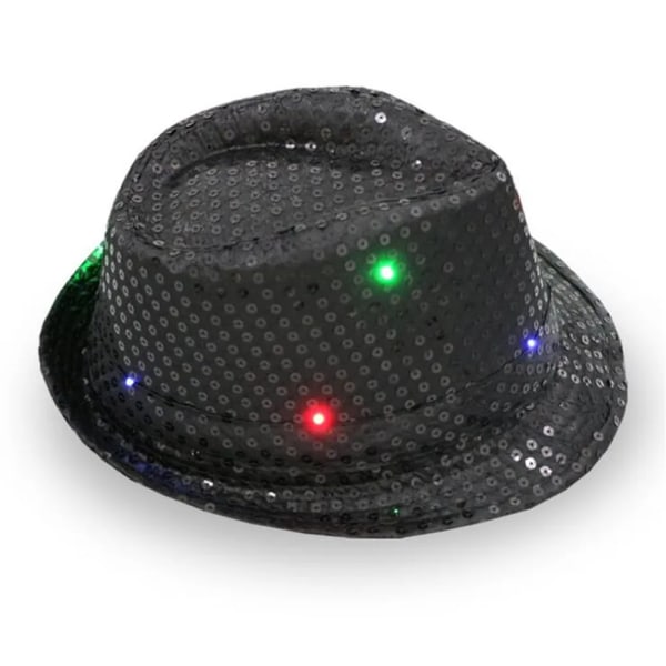 Fedora Blink Paljett Light Jazz Cap Hip Hop Hatt Glasögon Slips Glow Neon Party Bar-Typ 12 Type 12 one size for all