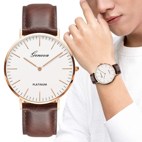 Ny watch Mode Casual Ultratunna klockor Enkla män Business Läder Quartz Armbandsur Lyx Relogio Masculino black rose gold