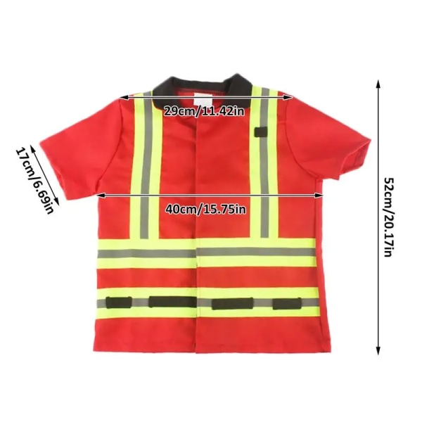 7st Kids Firefighter Cosplay Little Fireman Brandmän Dräkt Uniform För Pojke Barn Halloween Carnival Party Kostymer För Pojkar