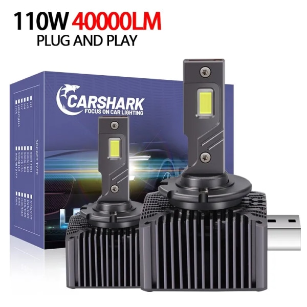 -Carshark D1S D3S LED-lampor för strålkastare Canbus D4S D5S D2S D8S Billampor 110W 40000LM Superljusstark D1R D4R D2R D3R Bilbelysning HID D1S D1R