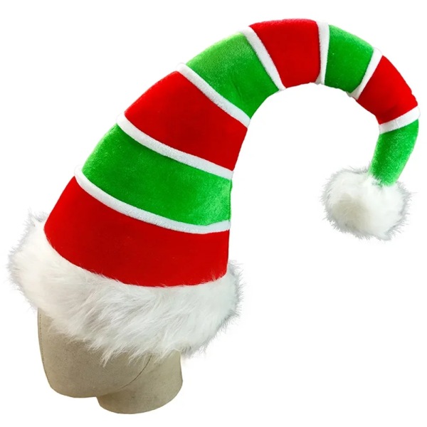 Ny julhatt Plysch tomteluva prydnad dekoration julkeps cap hattar nyår julfest rekvisita Röd dekoration adult hat 2