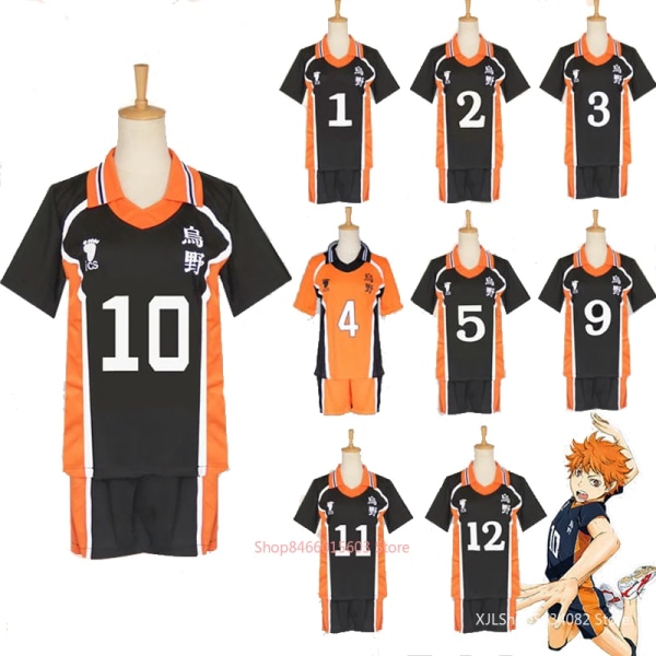 Anime Haikyuu Cosplay Costume Karasuno High School Volleyball Club Hinata Shyouyou Kageyama Tobio Sportswear Tröjor Uniform Y143-Y80 S