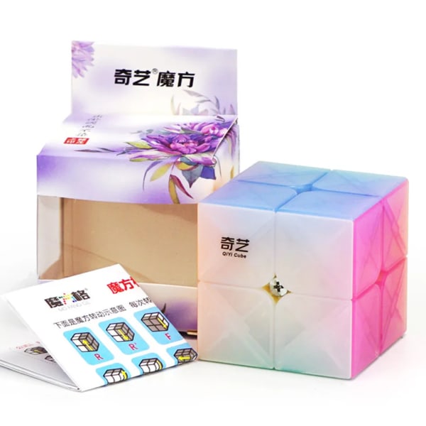 QiYi2x2x2 Mini Pocket Cube Qidi 2x2 Magic Cube Speed ​​2x2 Stickerless Black Magic Cube Yrke Cube Education Toy Transparent