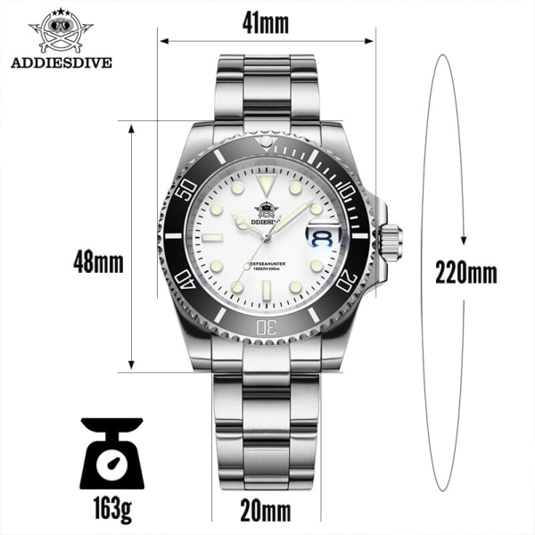ADDIESDIVE 2023 New Luxury Herrarmbandsur Analog watch BGW9 luminous Sports Watch Rostfritt stål 200m Vattentät Quartz Watches quartz