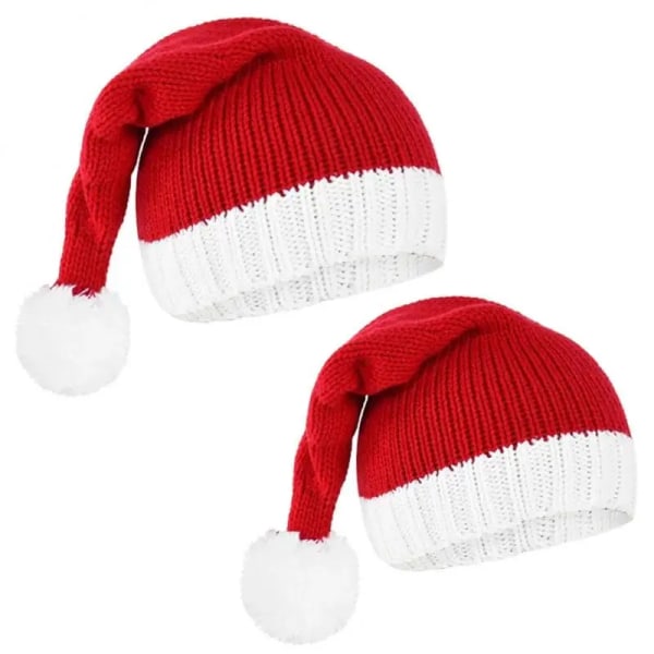 Julstickad mössa Söt Pom Pom Vuxen Barn Mjuk Beanie Tomteluva Nyårsfest Barnpresent Navidad Noel Juldekoration 2023 1pc child soft hat