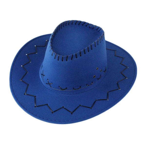 Mode Enkel Vuxen Barn Cowboyhatt Western Barn Cowgirl Hattar Halloween Födelsedag Kostymer Tillbehör Juldekorationer Blue