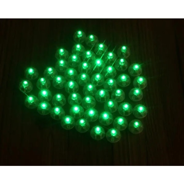 50 st/lot Rund Vit Led Ballong Mini Lampor RGB färgskiftande ballongljus Green