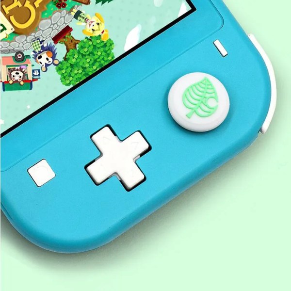 Animal Crossing Bear Leaf Pad Thumb Stick Grip Cap Joystick Cover för Nintendo Switch NS Lite Joy-Con Controller Thumbstick Case 4 pcs