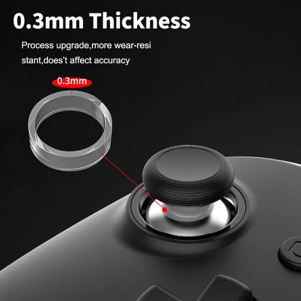 8 st cover Elastisk skyddande vippgummiring för PS5/ PS4/ Switch PRO Joystick Silikon för Rog Ally spelkonsol 8pcs transparent