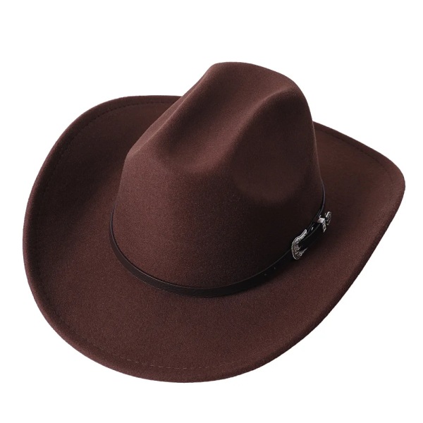 Western Cowboyhatt för damer dam för herr Dam Vinter Höst Jazz Cowgirl Cloche Sombrero Kepsar Coffee