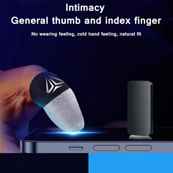 2 st Mobile Game Fingertop Handskar Svettsäkra Anti-halk Touch Screen Finger Sleeve Andas Gaming Fingertop Cover För Gamer 4521-Red