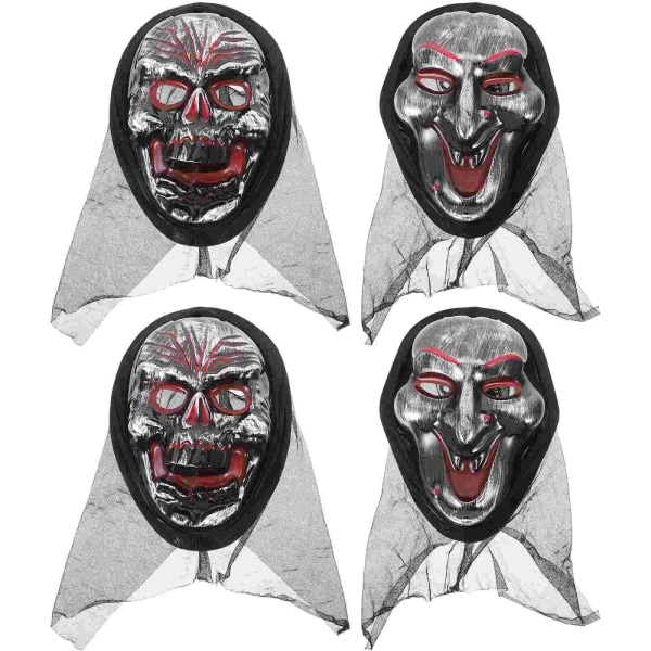 4st Creepy Halloween Mask Prop Halloween Skrämmande Mask Maskerad Party Mask Haunted House Prop As Shown