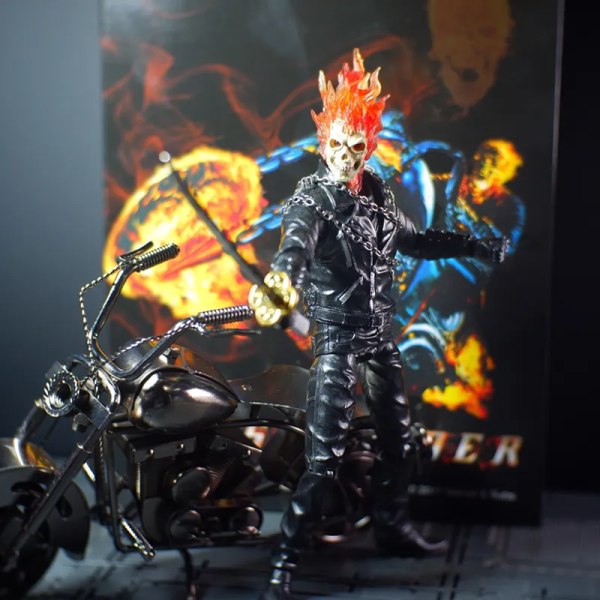 Ursprung Marvel Legends Action Figur Retro Series Ghost Rider Luminous Model Of Skull Flame Motorcycle 6\ Ghost Rider-with box