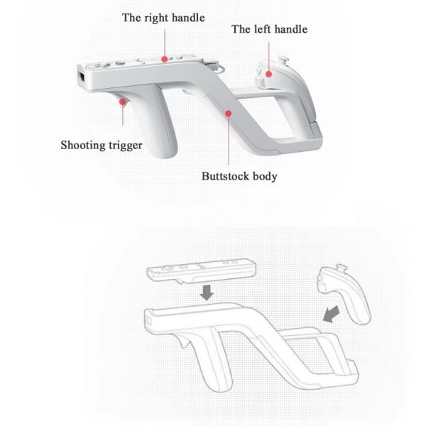 1 st Zapper Gun För Nintendo Wii Remote höger vänster Controller wii Zapper Gun Speltillbehör