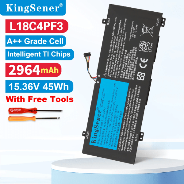 Laptopbatteri KingSener L18M4PF4 L18M4PF3 L18C4PF3 L18C4PF4 för Lenovo IdeaPad C340-14API 14IWL S540-14API IML Flex-14API 11.36V 45WH