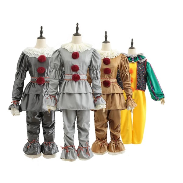 Clown tillbaka till själen Stephen King cosplay kostym Penny Wise Halloween kostym clown kostym män och kvinnor barn Light gray costume 36 (23cm)