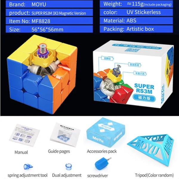 MoYu Super RS3M Maglev Ball Core 3x3 Magnetic Magic Cube 3x3 Professional 3x3x3 Speed ​​Puzzle Barn Super RS3M 2022 Magnetic version