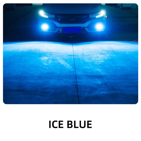 isblå-1PC H8 LED H11 H1 9005 9006 HB3 HB4 H7 H3 H4 Bildimljus med 3030 chips12LED 6000K Vit autodimljus Dagsljus 12V ice blue H1