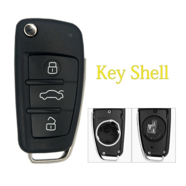 Poldbar bilfjärrkontrollnyckel med 3 knappar, jungfruligt kuvert, för Audi A2 A3 A4 A5 A6 A6L A8 S5 S6 Q5 Q7 TT Model A