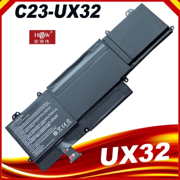 Laptopbatteri Nytt C23-UX32 för ASUS ZenBook UX32 UX32V UX32A UX32VD VivoBook U38N U38N-C4004H 7,4V 6520mAh