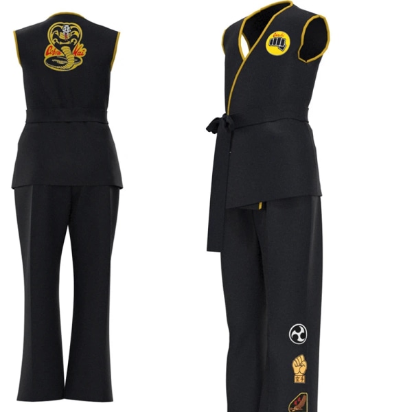 Anime Game KOF Cosplay Kostym Cobra Kai Val Armorr Karate Uniform Taekwondo Kläder för Man Barn Gladiator Rollspel Kostym Karate Uniform Kids 100-110cm