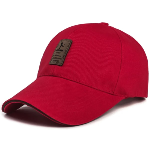 Sommar Damer Män Strukturerad cap Solid bomull Justerbar Snapback Red Cap