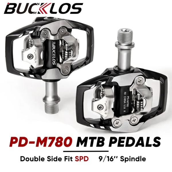 BUCKLOS PD-M780 MTB Låspedaler Aluminiumlegering Mountain Bike Självlåsande Pedal för SPD Dubbelsidolås Pedal Cykeldelar PD-M780 Pedals