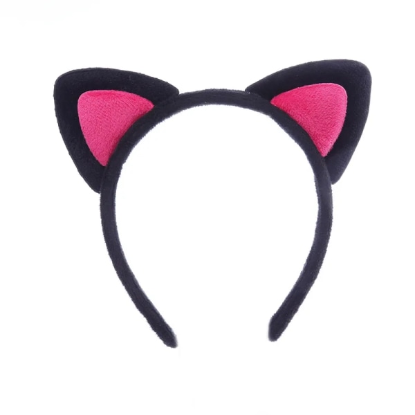 Kvinnor Flickor Light Glow Party LED Anime Fox Cat Ears Pannband Rave Blinkande rosy