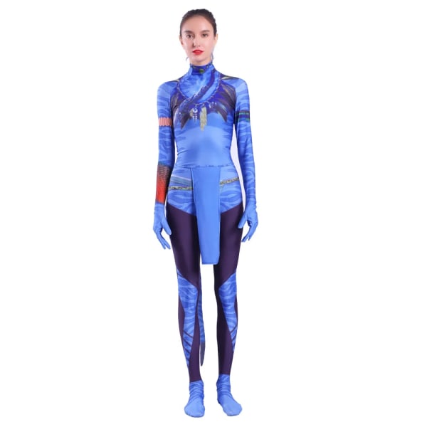 Avatar Kostym Cosplay Kvinnor och Män Par och Barn Familj Tjej Bobysuit Jumpsuit Alien The Way of Water Jul Halloween women C XL