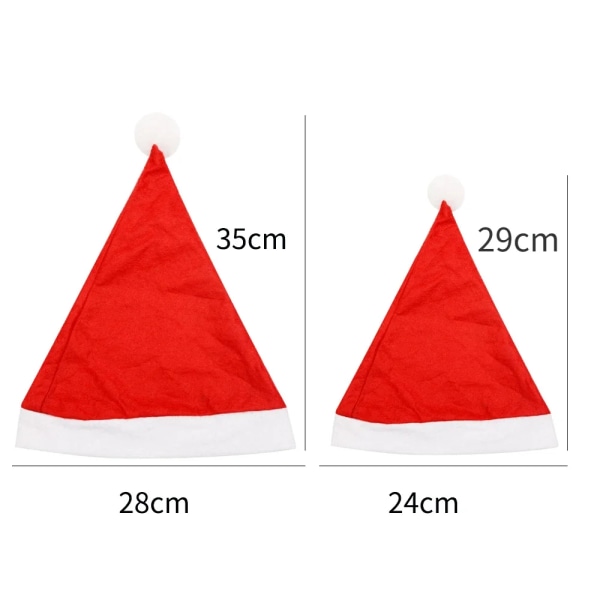 Vuxna Barn Julhattar Non-woven Tyg Jultomten Xmas Cap God Jul Nytt År Fest Festival Dekoration Presenter adult 5pcs