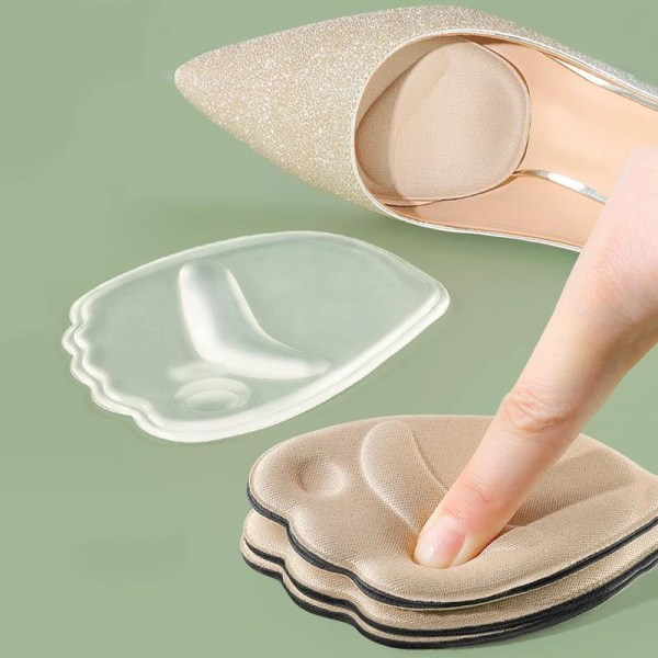 Framfotsinsatskuddar för kvinnor Skor Silikon Fotsmärtlindrande dynor för höga klackar Anti-slip sandaler Gelskoinlägg Beige