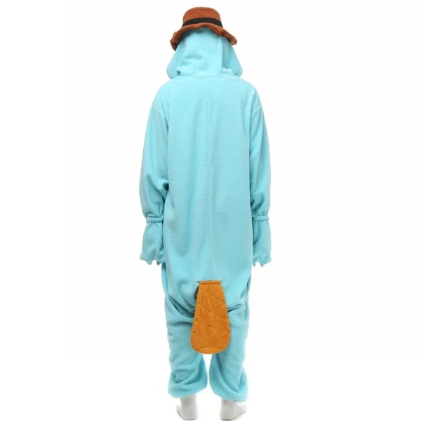 Unisex Perry The Platypus Kostymer Jumpsuit Monster Cosplay Pyjamas Vuxen Pyjamas Djur Sovkläder Rolig vinter Jumpsuit Grey penguin L