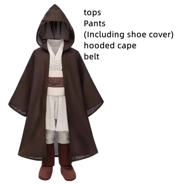 Barn Halloween Kostymer Jedi Warrior Cosplay Huvkappa Kläder Hel kostym Star War Maskerad Fest Cosplay Kostym costume 4-6Years