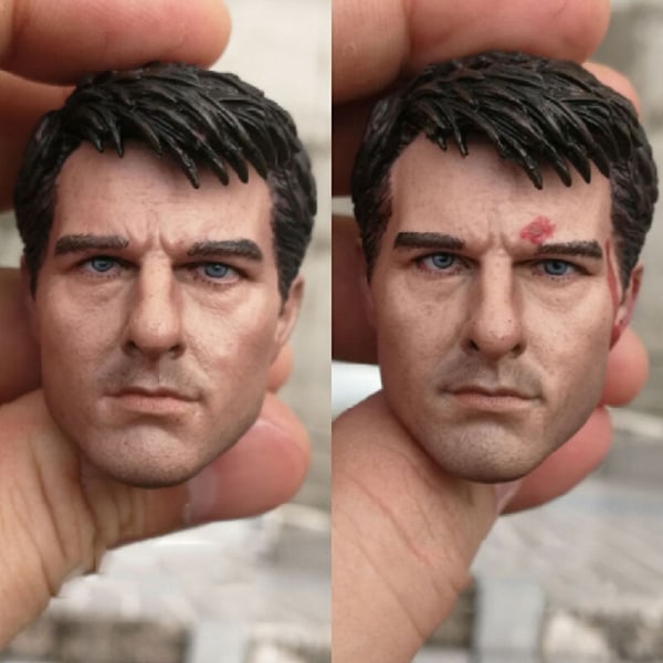 ?1/6 manlig soldat Tom Cruise Huvudskulptur Stilig mystisk agent Ethan Head Skulpturer Modell för 12 tum Action Figur Body EDGE of TOM  B