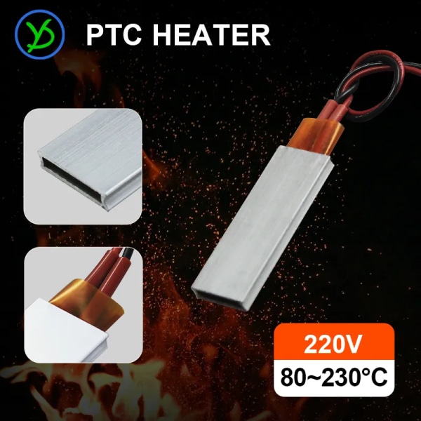 220V 80℃ 150℃ 230℃ PTC värmeelement konstant temperatur AC DC 220V 60*21mm Aluminium Shell Värmare 220V 80C