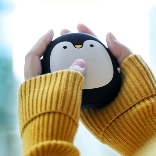 Söt Tecknad Penguin Isbjörn Elektriska Handvärmare USB Uppladdningsbar Uppvärmning -Vit White