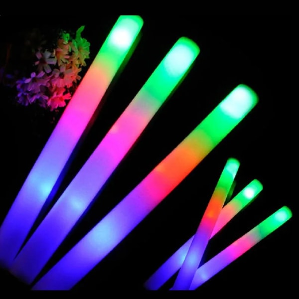 60st Stick Glow Sticks RGB LED Glow Foam Stick Glow Sticks Dark Light för fest 60 pcs Foam Stick