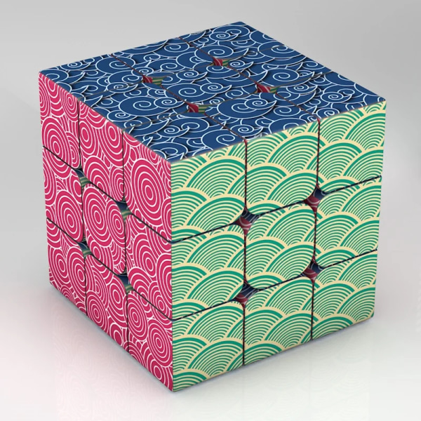 3x3x3 Magic Puzzle Cube Wave Retro Mönster Cube Barnpresenter Pedagogiska leksaker Texture
