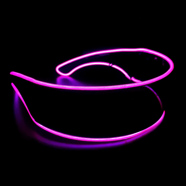 Disco LED Lysande Glasögon LED Glasögon EL Wire Neon Light Up Visir Glasögon Bar Black-pink
