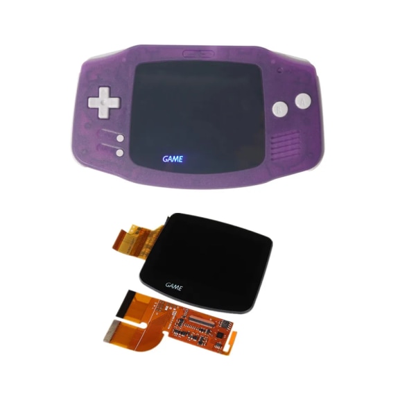 För Game Boy Advance Nintend 3,0 tums IPS AGB LAMINERAD KIT Bakgrundsbelysning Tillbehörssatser Ljusstyrka Justera med skal 3.0 clear blue