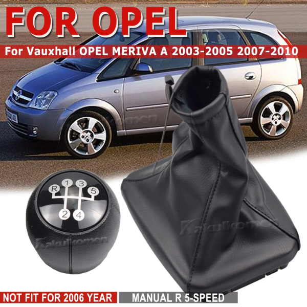 MT 5-växlad växelspaksskydd med damask för Opel Vauxhall MERIVA A 2003 2004 2005 2007 2008 2009 2010 Head-Leather Cover