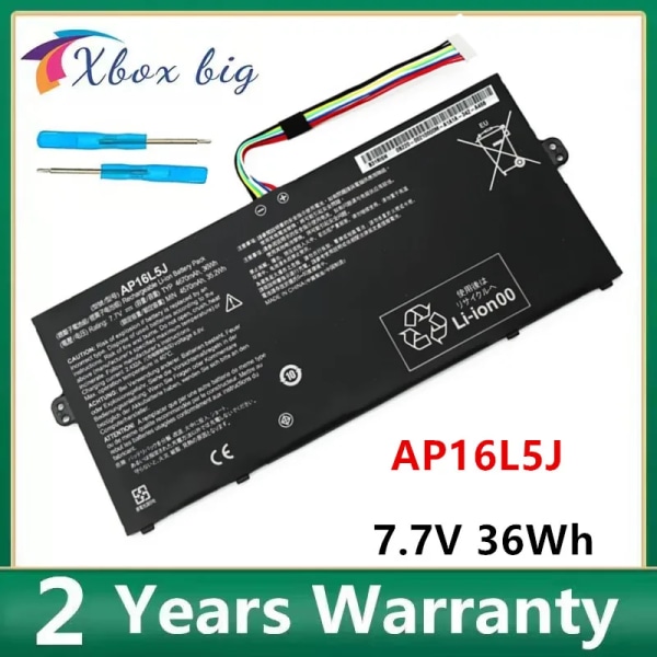 Laptopbatteri Nytt AP16L5J för Acer Aspire Swift 5 SP111-32N SF514-52T Spin 1 2ICP4/91/91 36Wh 7,7V 4670mAh