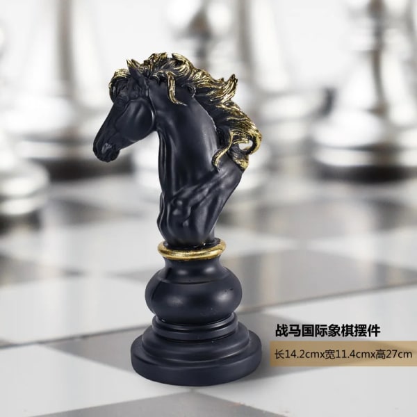 Resin King Queen Knight Schackpjäser Brädspel Tillbehör Internationella schackfigurer Retro Heminredning Schackmän Ornament