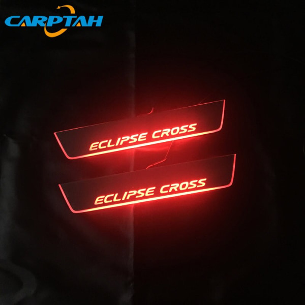 Carptah-exteriör bilbana med pedal, LED, dörrtröskel, tröskelplatta, dynamisk bannerljus för Mitsubishi Eclipse Cross, 2018, 2019 Front 2pcs white