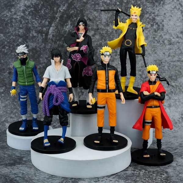 Anime Naruto Shippuden Uchiha Itachi Sasuke Hidan Kakashi Cartoon Figurine Action Figur PVC GK Staty Modell Leksak Present för barn