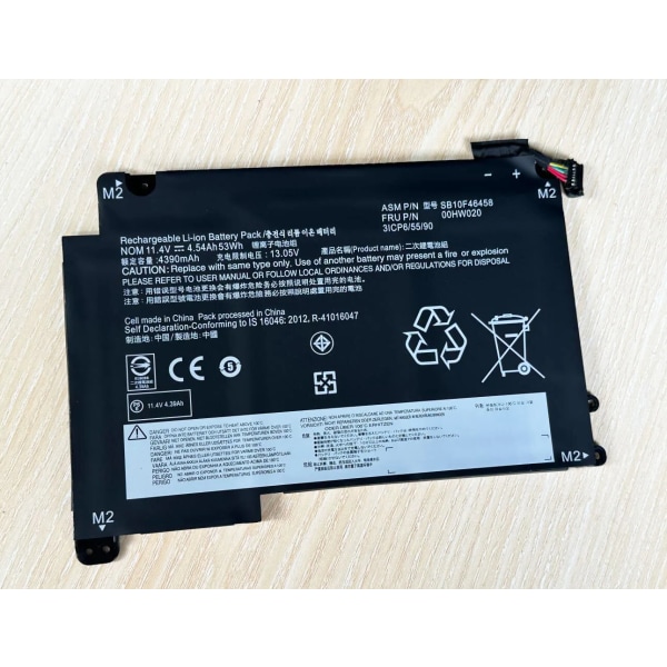 Laptopbatteri 11,4V 53Wh 00HW020 00HW021 För LENOVO ThinkPad P40 Yoga14 Yoga 460 SB10F46458