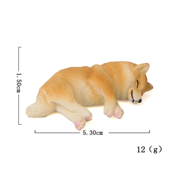 Simulering Sovhund Modell Action Figurer Heminredning Kylskåp Magnet Harts Japanska Shiba Inu figurer Leksak för barn Present