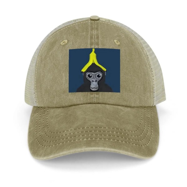 Gorillatagg apa med bananCap Cowboyhatt fiskehatt anpassade hattar Man Golfhatt Dam Strandhatt Herr Khaki